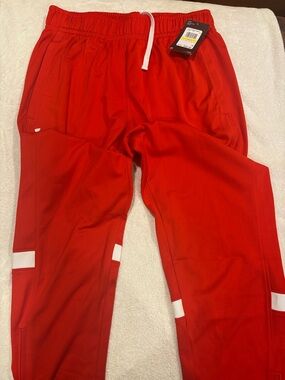 Under Armour Red Athletic Knit Pants with Black Tag